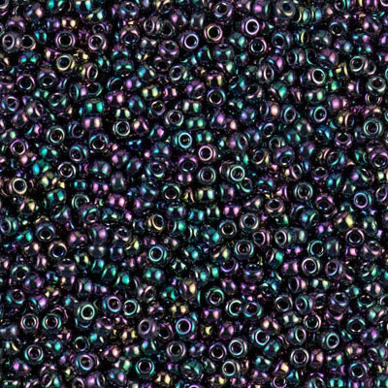 Miyuki 11 Round Seed Bead, 11-455D, Metallic Dark Variegated Iris, 13 grams